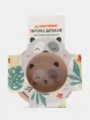Бежевый тарелка детская нескользящая, Дино / Панда