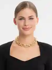 Чокер на шею, золотой, массивная, золотая цепь, колье