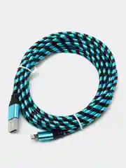 Синий быстрая зарядка, 3А, кабель USB Micro, Type-C, iPhone, Android, 3 метра