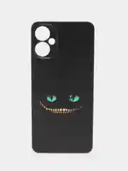 Черный чехол на Tecno Spark 9 Pro / Текно Спарк 9 Про прозрачный, с рисунком, защита камеры
