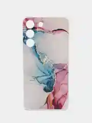 Ледяной силиконовый чехол на Samsung Galaxy S22 / Самсунг S22 прозрачный с рисунком, защита камеры