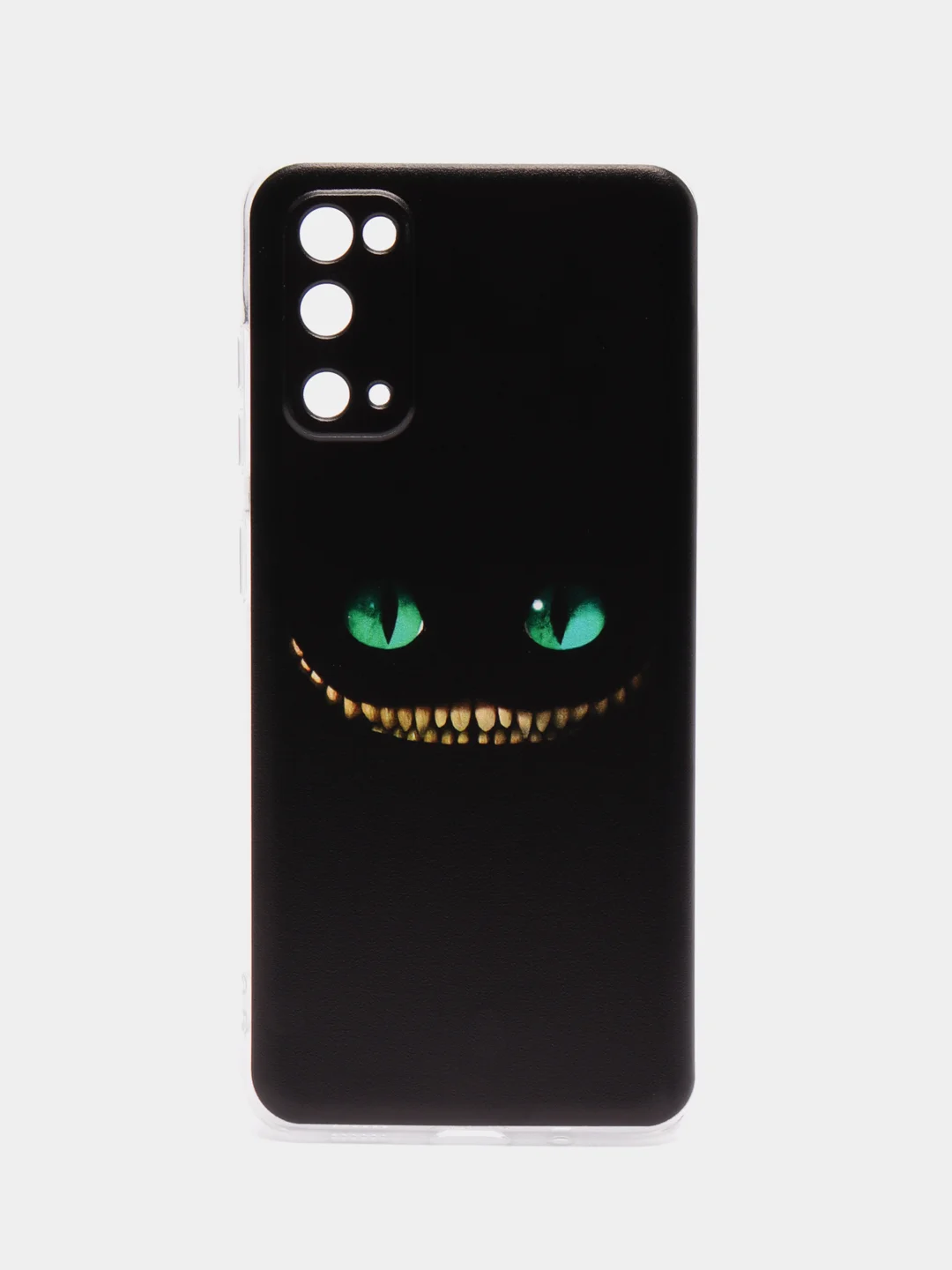 Черный силиконовый чехол на Samsung Galaxy S20 / Самсунг S20 прозрачный с рисунком, защита камеры
