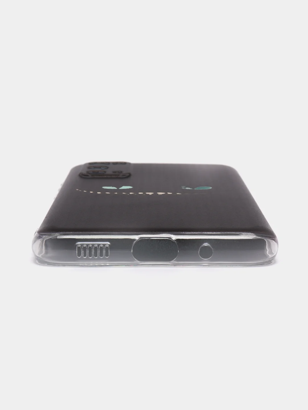 Черный силиконовый чехол на Samsung Galaxy S20 / Самсунг S20 прозрачный с рисунком, защита камеры