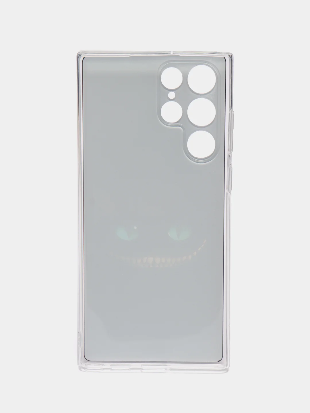 Черный чехол на Samsung Galaxy S22 Ultra / Самсунг S22 Ultra прозрачный с рисунком, защита камеры