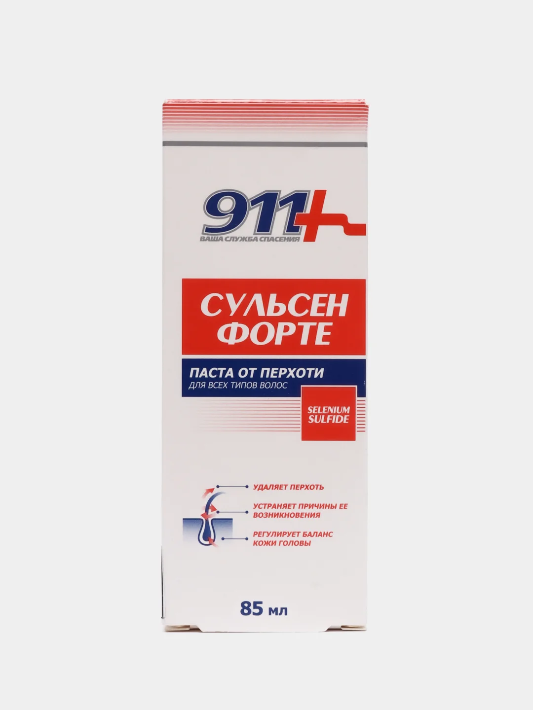 911 паста "Сульсен Форте" от перхоти, для всех типов волос, 85 мл