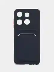 Темно-синий силиконовый чехол для Infinix Smart 7 (Инфиникс Смарт 7 ) прозрачный