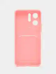 Пудровый силиконовый чехол для Vivo Y02S, c отсеком для карт