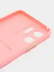 Пудровый силиконовый чехол для Vivo Y02S, c отсеком для карт