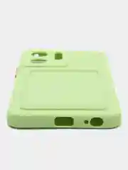 Зеленый силиконовый чехол для Vivo Y02S, c отсеком для карт