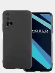 Черный чехол для Honor 20, Huawei Nova 5T силиконовый ROSCO матовый тонкий, бортик вокруг камер