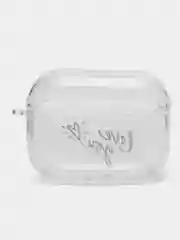 Белый чехол для Apple AirPods Pro 2 силиконовый прозрачный с принтом Nike, Nasa (Найк, Наса))