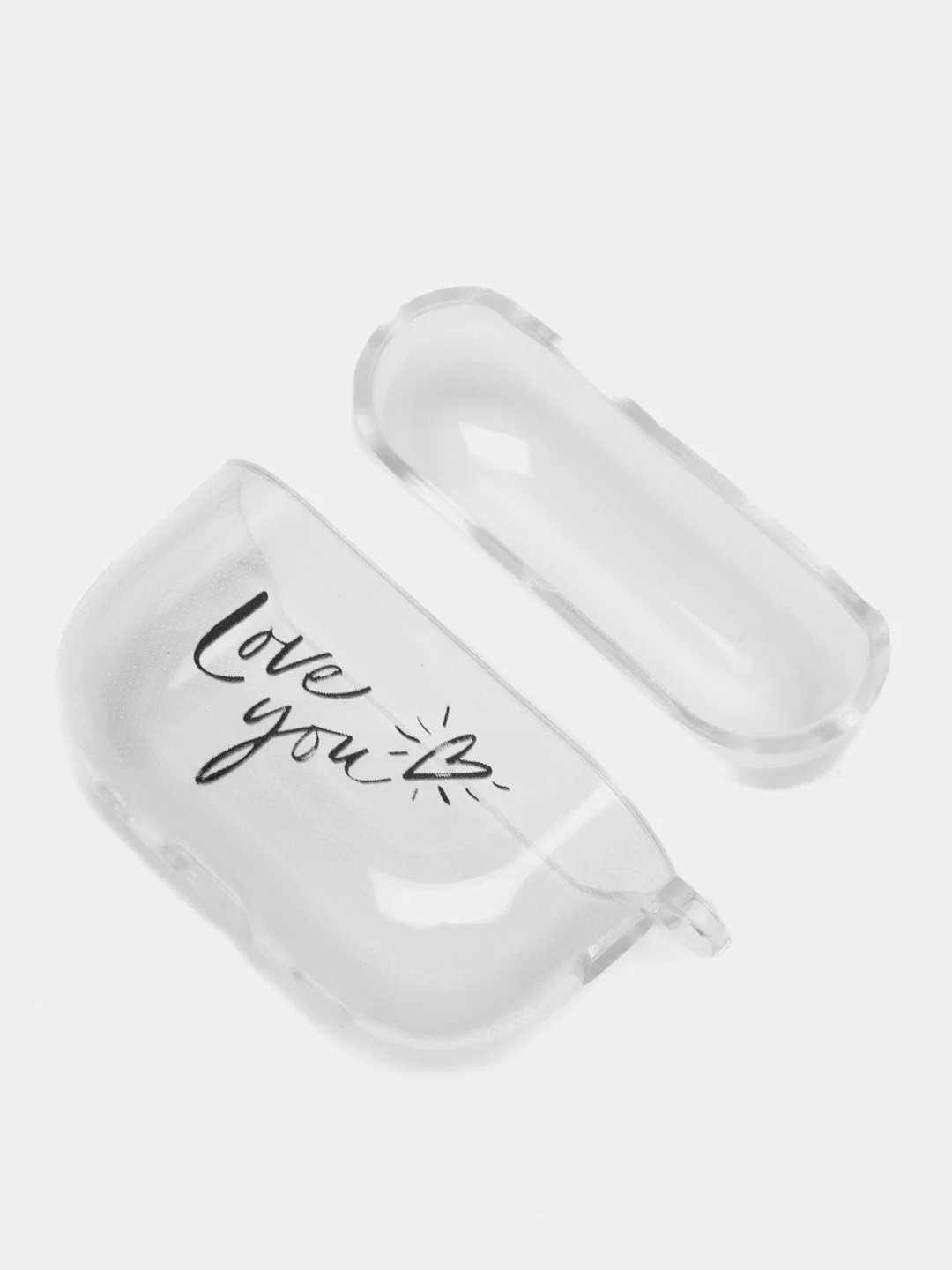 Белый чехол для Apple AirPods Pro 2 силиконовый прозрачный с принтом Nike, Nasa (Найк, Наса))