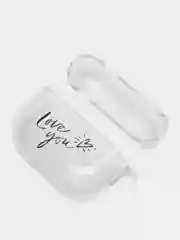 Белый чехол для Apple AirPods Pro 2 силиконовый прозрачный с принтом Nike, Nasa (Найк, Наса))