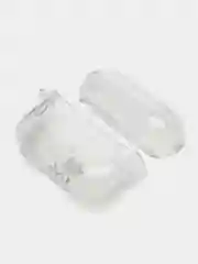 Золотой чехол для Apple AirPods Pro 2 силиконовый прозрачный с принтом Nike, Nasa (Найк, Наса))