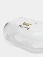 Золотой чехол для Apple AirPods Pro 2 силиконовый прозрачный с принтом Nike, Nasa (Найк, Наса))