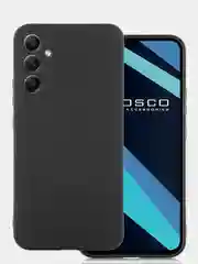 Черный чехол для Samsung Galaxy A34 силиконовый ROSCO матовый тонкий c бортиком- защитой камер