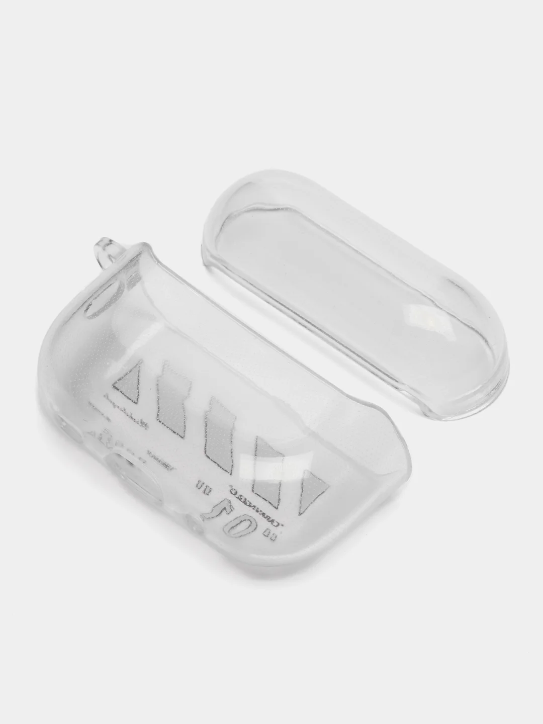 Серебряный чехол для Apple AirPods Pro 2 силиконовый прозрачный с принтом Nike, Nasa (Найк, Наса))