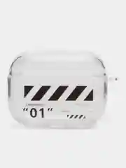 Серебряный чехол для Apple AirPods Pro 2 силиконовый прозрачный с принтом Nike, Nasa (Найк, Наса))