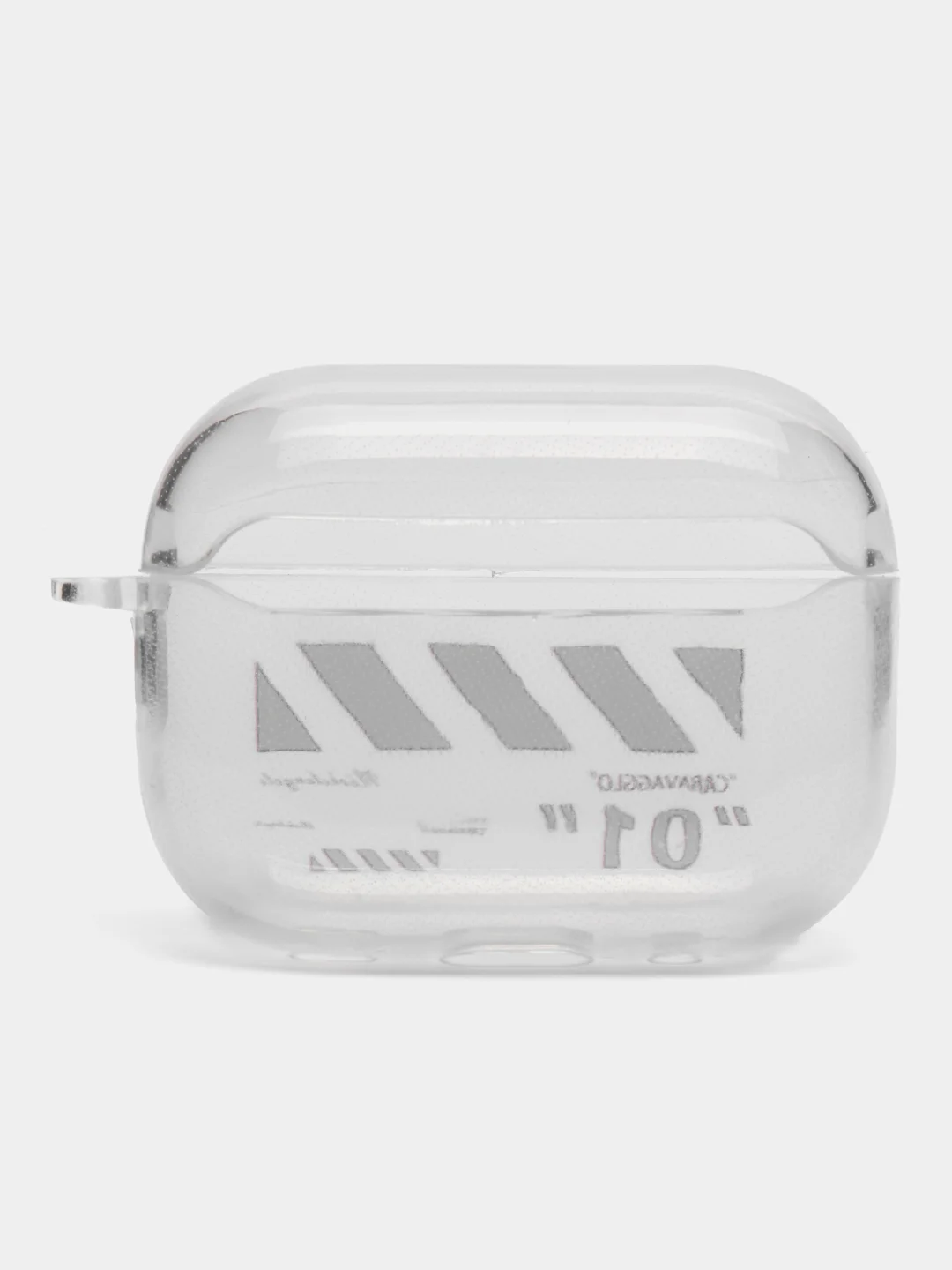 Серебряный чехол для Apple AirPods Pro 2 силиконовый прозрачный с принтом Nike, Nasa (Найк, Наса))