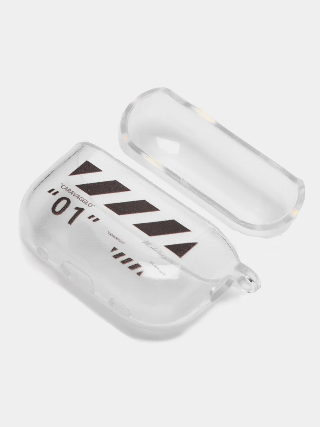 Серебряный чехол для Apple AirPods Pro 2 силиконовый прозрачный с принтом Nike, Nasa (Найк, Наса))