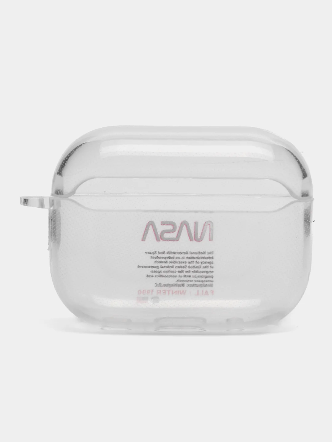 Красный чехол для Apple AirPods Pro 2 силиконовый прозрачный с принтом Nike, Nasa (Найк, Наса))