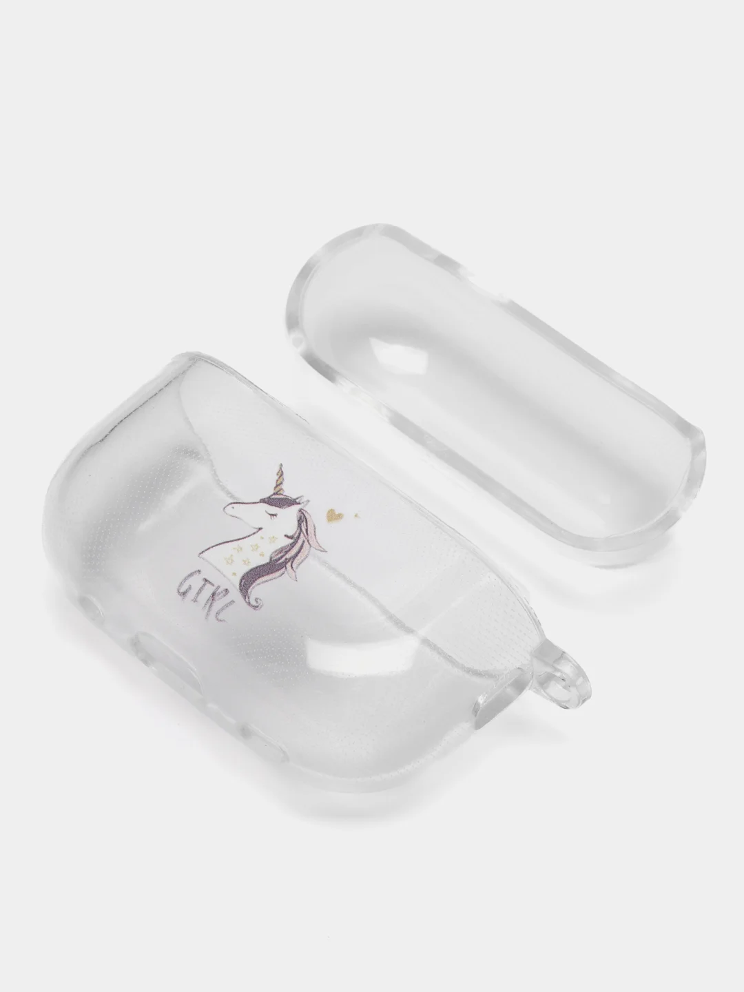 Розовый чехол для Apple AirPods Pro 2 силиконовый прозрачный с принтом Nike, Nasa (Найк, Наса))