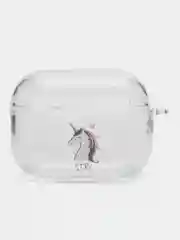 Розовый чехол для Apple AirPods Pro 2 силиконовый прозрачный с принтом Nike, Nasa (Найк, Наса))