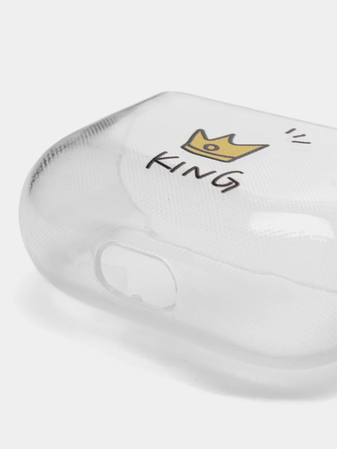 Золотой чехол для наушников Apple AirPods 3 силиконовый прозрачный принт Nike / Найк