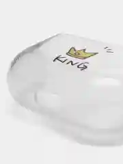 Золотой чехол для наушников Apple AirPods 3 силиконовый прозрачный принт Nike / Найк