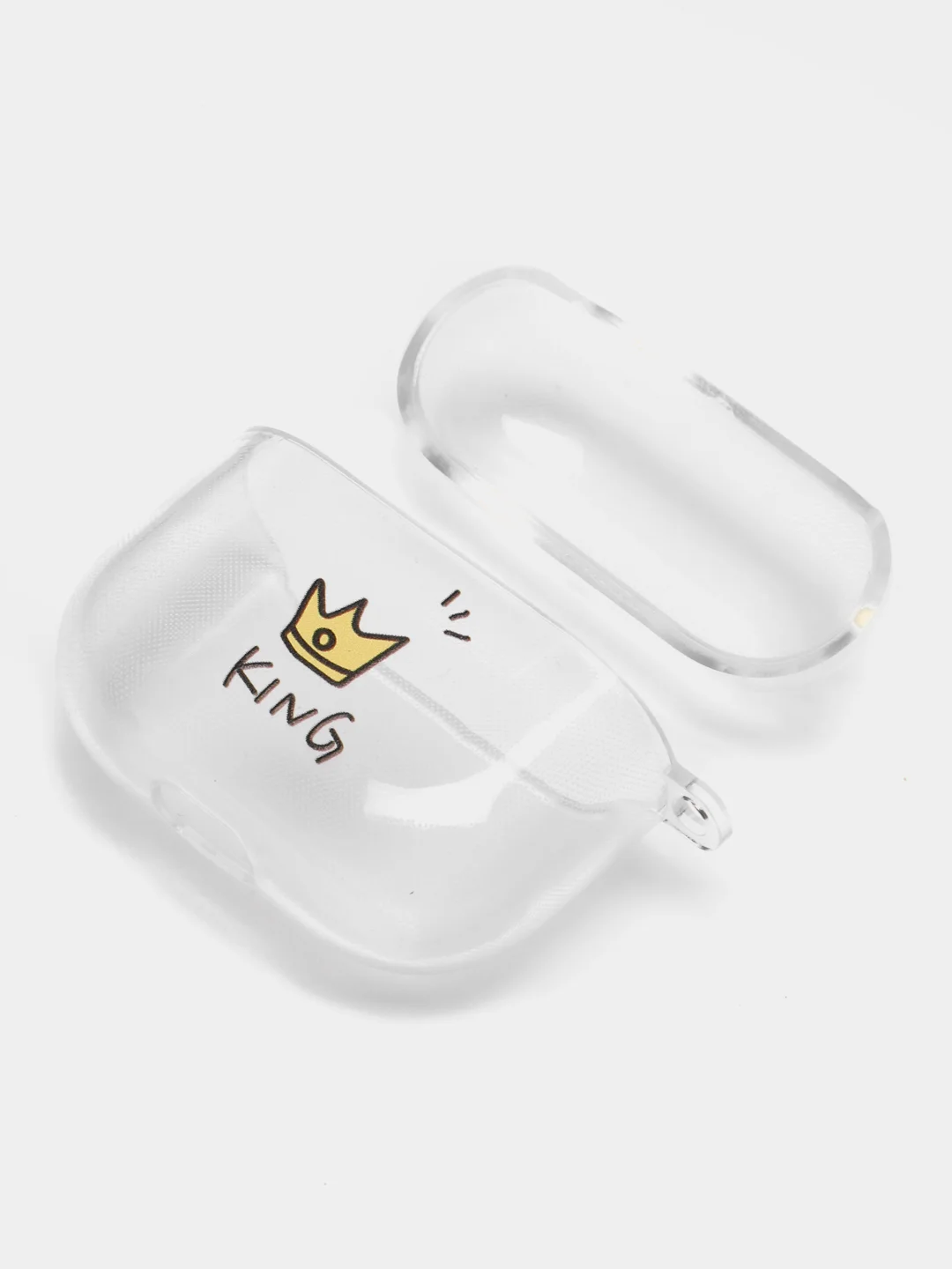 Золотой чехол для наушников Apple AirPods 3 силиконовый прозрачный принт Nike / Найк