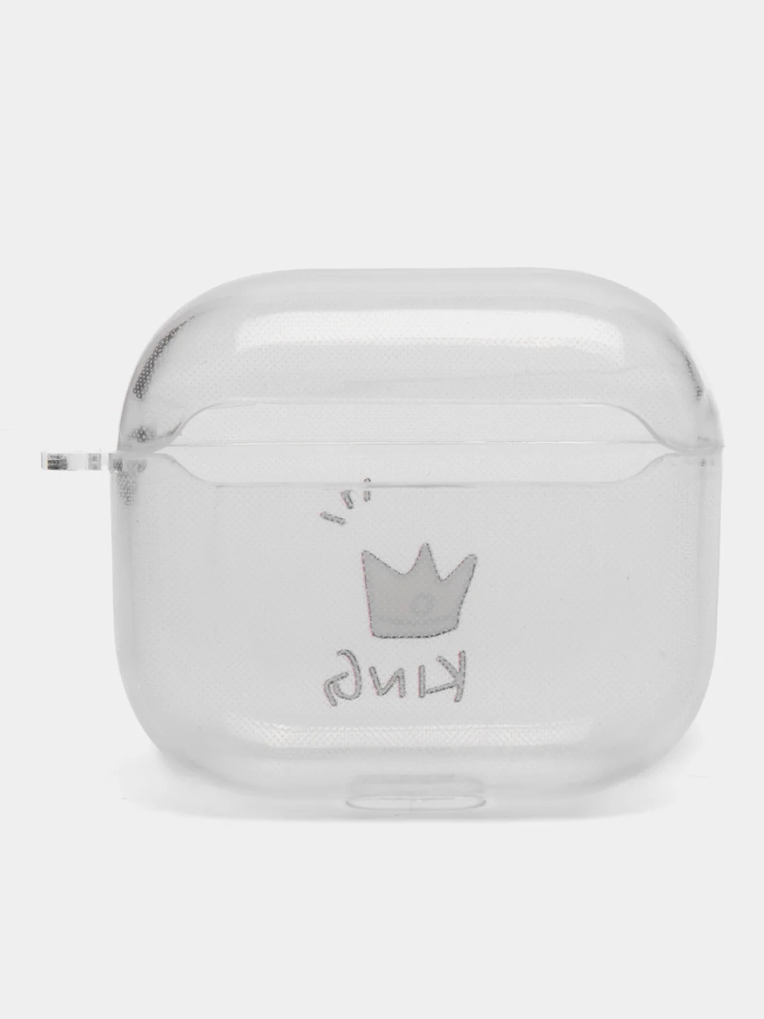 Золотой чехол для наушников Apple AirPods 3 силиконовый прозрачный принт Nike / Найк
