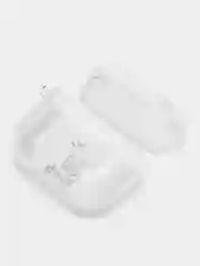 Золотой чехол для наушников Apple AirPods 3 силиконовый прозрачный принт Nike / Найк
