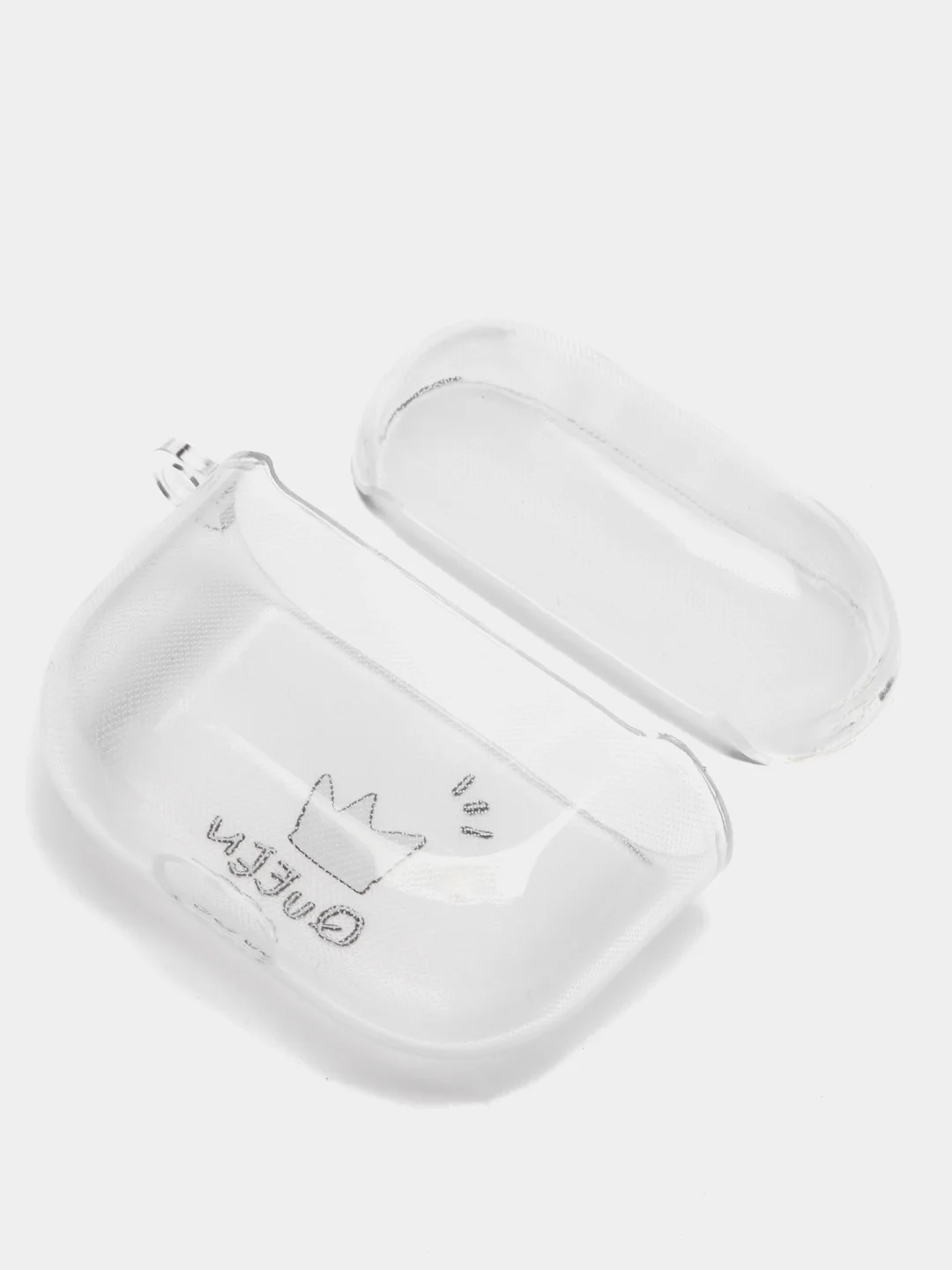 Горчичный чехол для наушников Apple AirPods 3 силиконовый прозрачный принт Nike / Найк