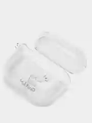 Горчичный чехол для наушников Apple AirPods 3 силиконовый прозрачный принт Nike / Найк