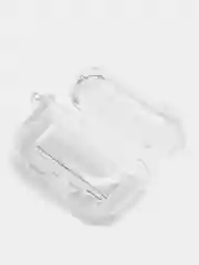 Серый чехол для Apple AirPods Pro 2 силиконовый прозрачный с принтом Nike, Nasa (Найк, Наса))