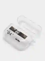 Серый чехол для Apple AirPods Pro 2 силиконовый прозрачный с принтом Nike, Nasa (Найк, Наса))