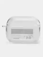 Серый чехол для Apple AirPods Pro 2 силиконовый прозрачный с принтом Nike, Nasa (Найк, Наса))