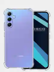 Прозрачный противоударный чехол для Samsung Galaxy A34 силиконовый ROSCO прозрачный, усиленные углы