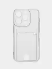 Прозрачный чехол для iPhone 14, 14 Pro, 14 Plus, 14 Pro Max, прозрачный, с карманом для карты