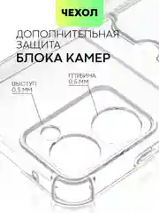 Прозрачный противоударный чехол BROSCORP для Realme 10 силиконовый с карманом для карт
