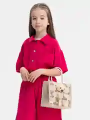 Молочный шоппер с игрушкой, подарочная сумка