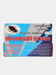 Гель от тараканов и домовых муравьев, гель-шприц 45 г, Великий воин, синий