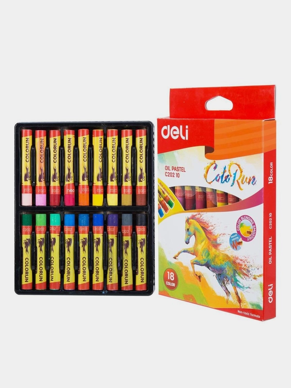 Пастель масляная Deli ColoRun круглая 18 цветов
