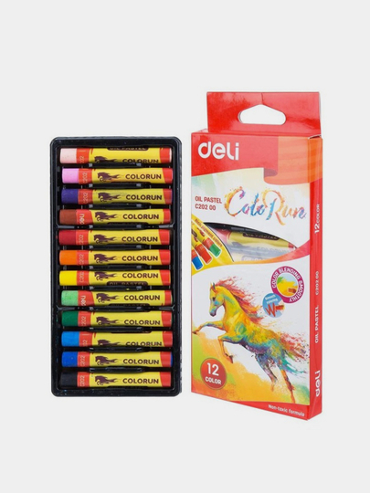 Пастель масляная Deli ColoRun круглая 12 цветов