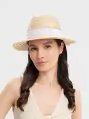 Белый летняя соломенная "Шляпа Федора"