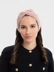 Вязаная повязка теплая на голову весенняя