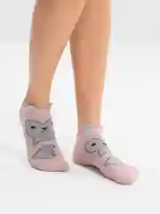 Розовый носки с ушками, укороченные