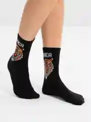 Носки хлопковые "Тигр. Киса. Мяу", всесезонные