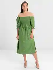 Зеленый платье, сарафан, летнее, крестьянка, оверсайз