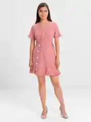 Розовый платье, летнее, женское, повседневное, на запах, оверсайз